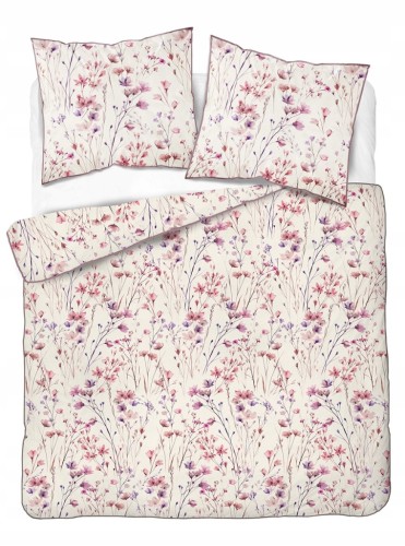 Pościel bawełniana 220x200 Perkal + 2x 70x80 Kwiaty Komplet Premium