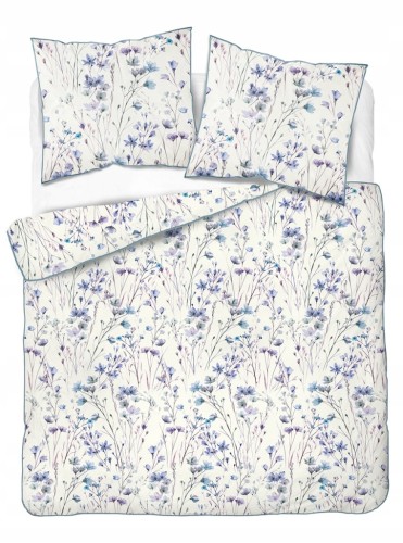 Pościel bawełniana 160x200 Perkal + 2x 70x80 Kwiaty Komplet Premium