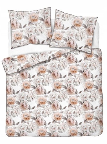 Pościel bawełniana 220x200 Perkal + 2x 70x80 Kwiaty Komplet Premium