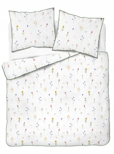 Pościel bawełniana 220x200 Perkal + 2x 70x80 Kwiaty Komplet Premium