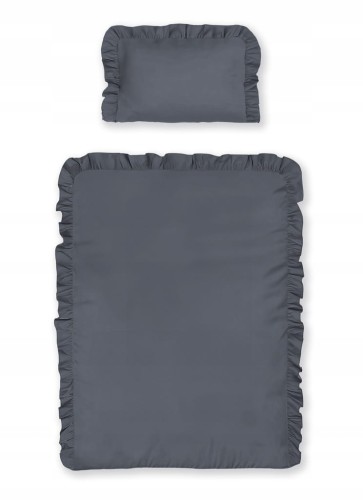 Pościel niemowlęca Bawełniana 90X120 cm Jednokolorowa z falbanką TAUPE