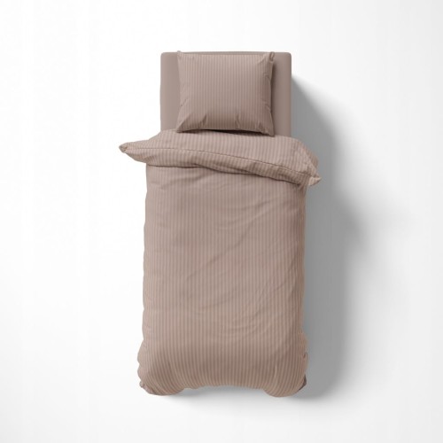 Pościel GŁADKA ADAMASZEK kołdra 140cmx200cm+1x poduszka 70cmx80cm TAUPE