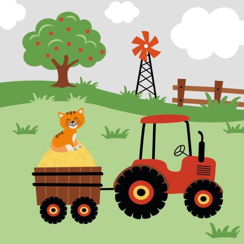 Poszewka dziecięca bawełniana 40 x 40cm WESOŁA FARMA