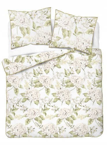 Pościel bawełniana 220x200 Perkal + 2x 70x80 Kwiaty Komplet Premium