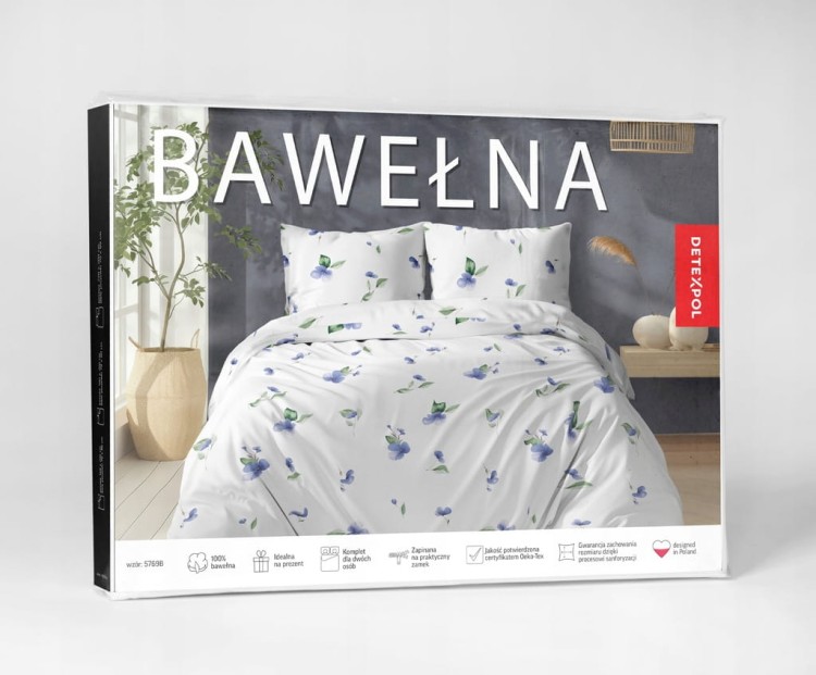 Pościel Bawełniana 160x200 + 2x70x80 Komplet 3cz 100% Bawełna