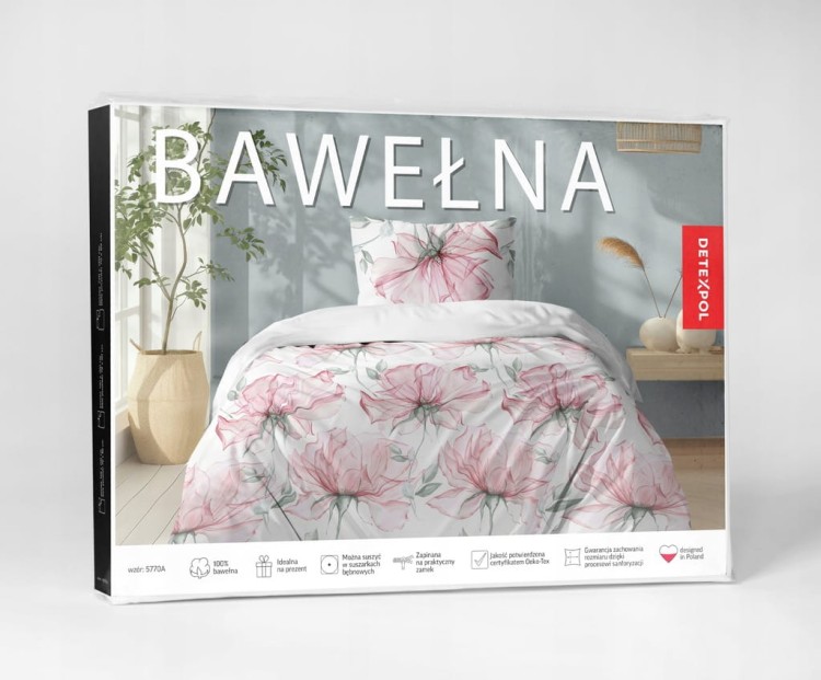 Pościel Bawełniana 220x200 + 2x70x80 Komplet 3cz 100% Bawełna