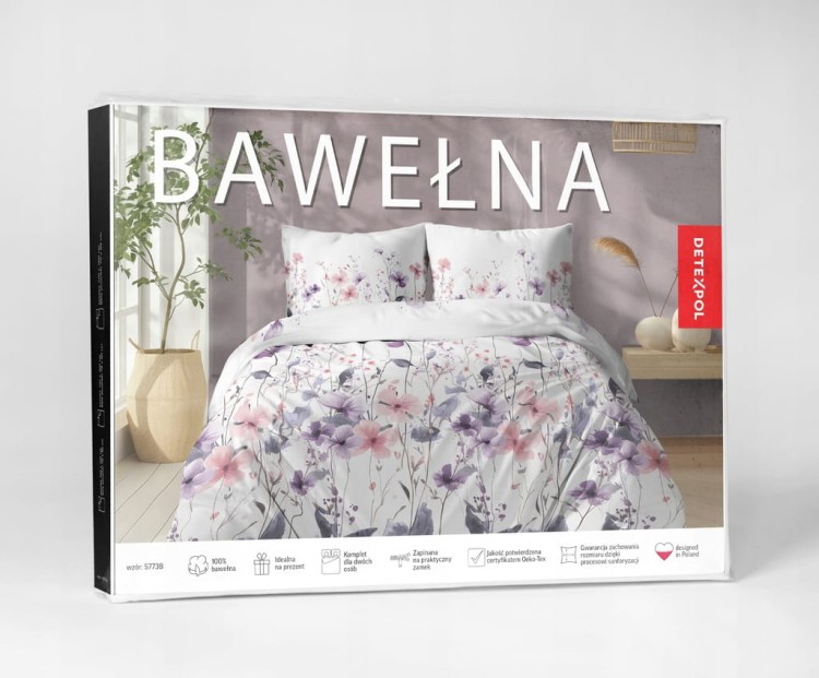 Pościel Bawełniana 220x200 + 2x70x80 Komplet 3cz 100% Bawełna