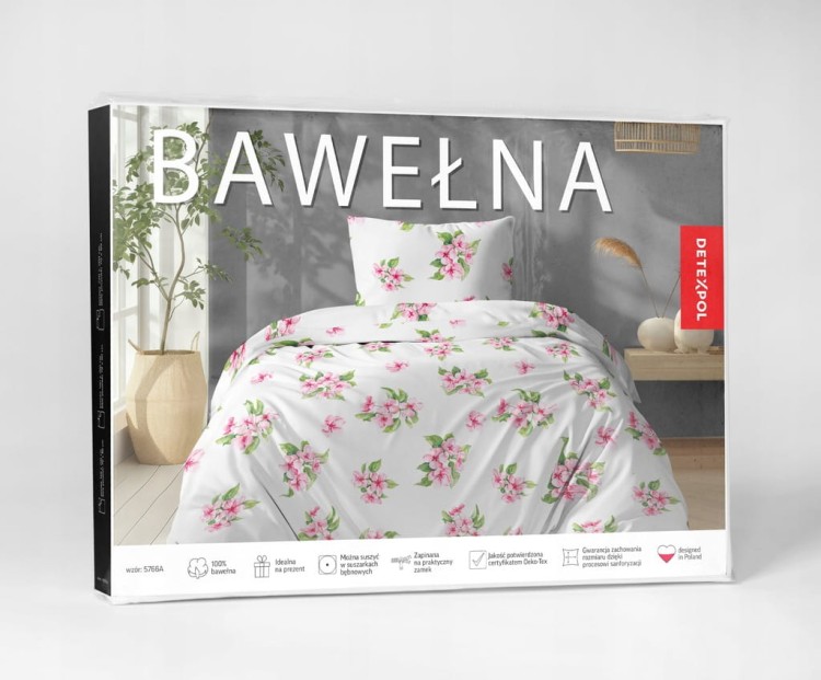 Pościel Bawełniana 220x200 + 2x70x80 Komplet 3cz 100% Bawełna