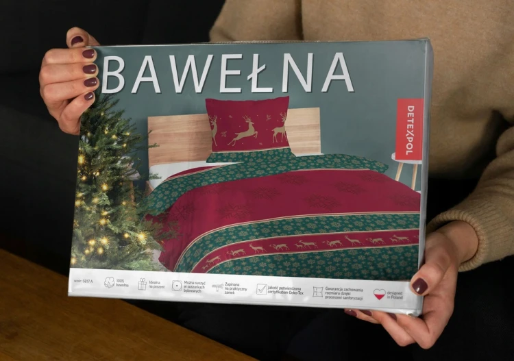 Pościel 140x200 100% Bawełna 2cz – Świąteczna Renifer