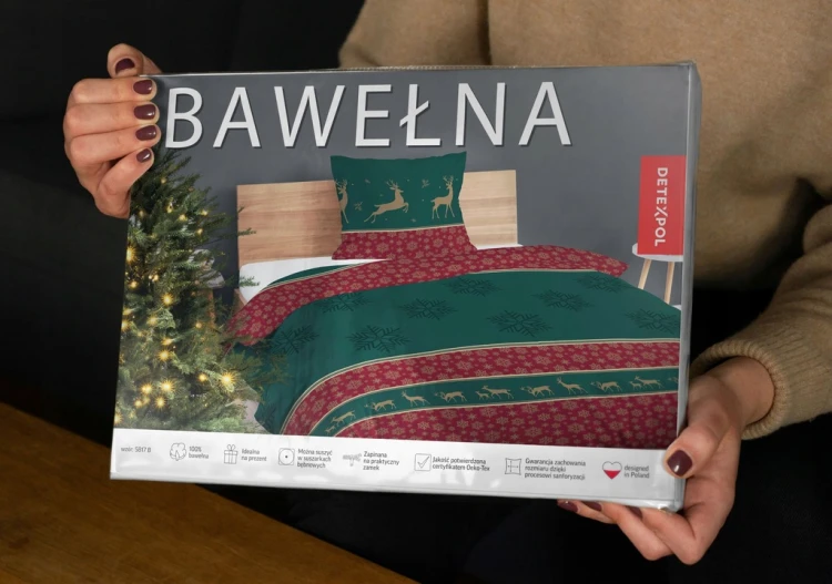Pościel 140x200 100% Bawełna 2cz – Świąteczna Renifer
