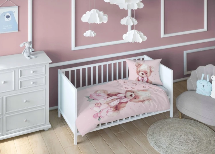 Pościel niemowlęca Bawełniana 90cm x 120cm Miś