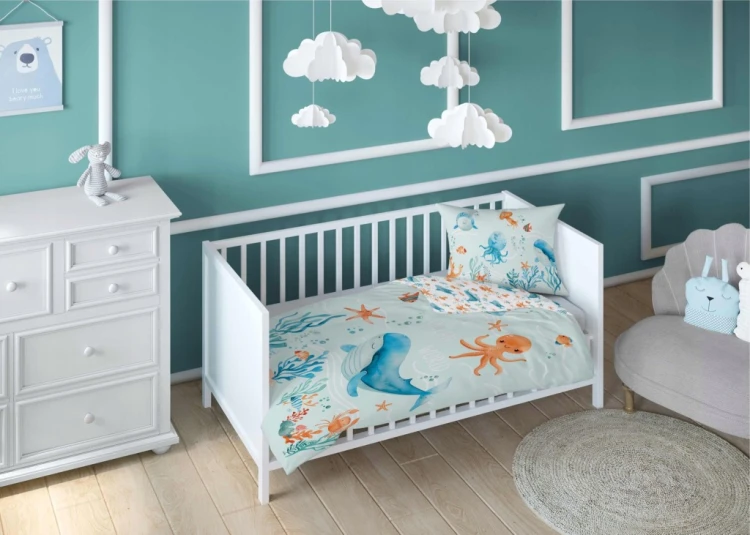 Pościel niemowlęca Bawełniana 100cm x 135cm Morska Przygoda