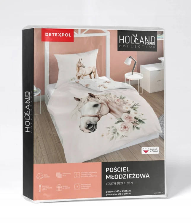 Pościel MŁODZIEŻOWA kołdra160cm x 200cm + 1xpoduszka 70cm x 80cm Koń