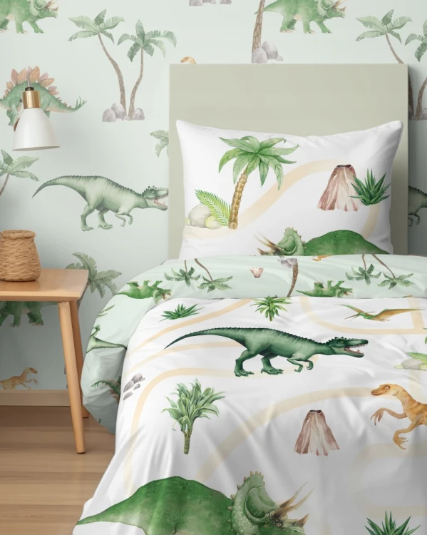Pościel MŁODZIEŻOWA kołdra140cm x 200cm + 1xpoduszka 70cm x 80cm Dinozaur