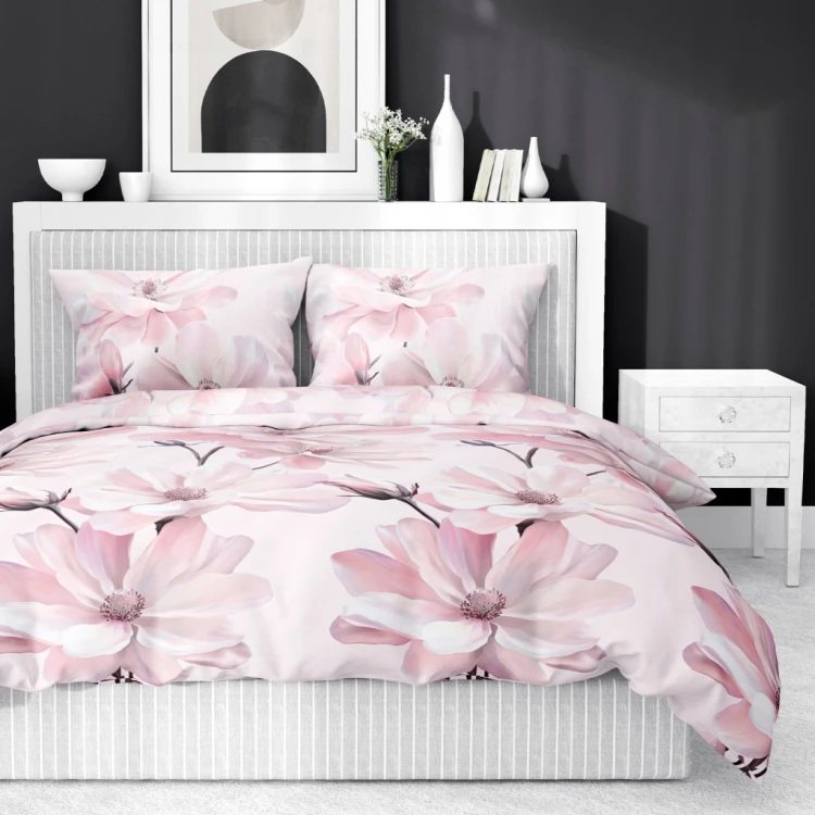 Pościel bawełniana Kwiaty 220x200 + 2 poszewki 70x80 100% bawełna