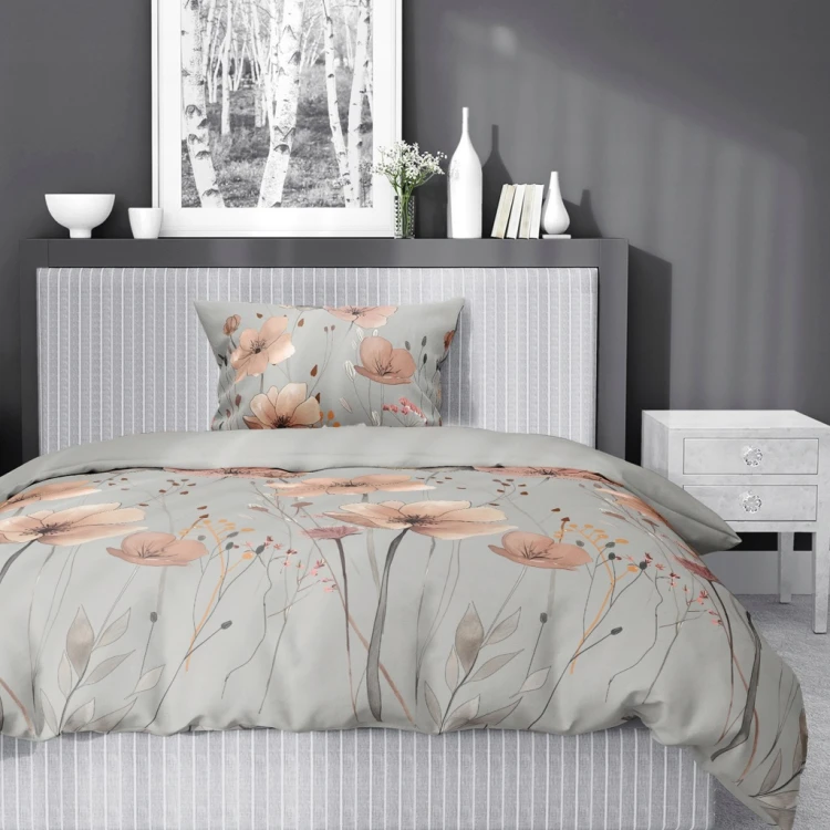 Pościel bawełniana Kwiaty 220x200 + 2 poszewki 70x80 100% bawełna