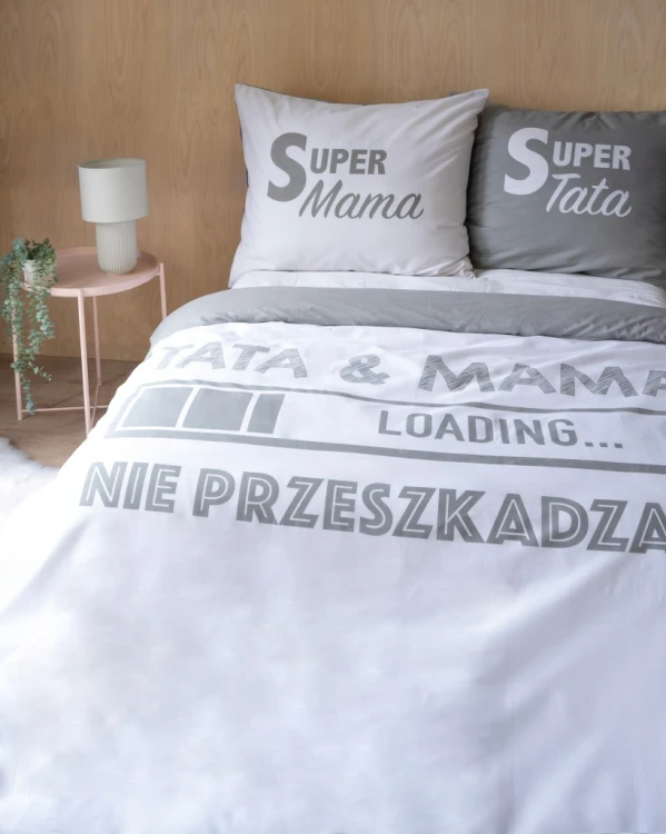 Pościel bawełniana 160x200 + 2x 70x80 komplet Tata Mama