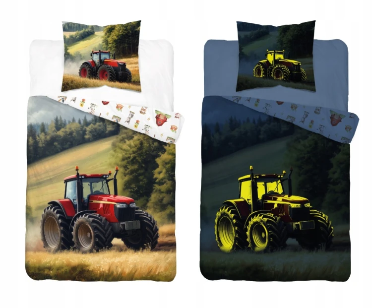 Pościel TRAKTOR świecąca w ciemności młodzieżowa 160x200 poszewka 70x80