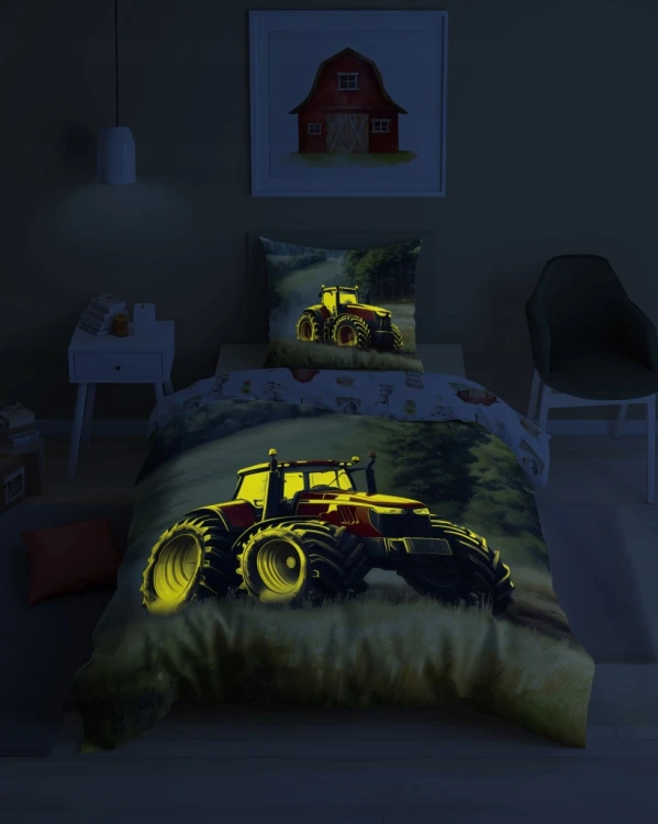 Pościel TRAKTOR świecąca w ciemności młodzieżowa 160x200 poszewka 70x80