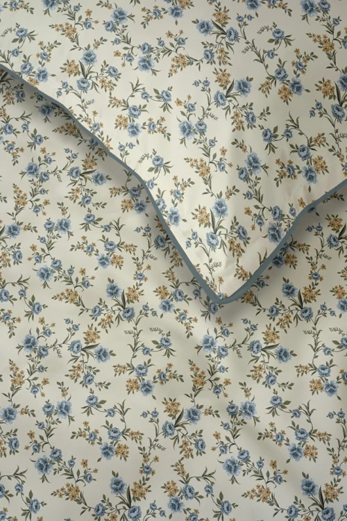 Pościel bawełniana 220x200 Perkal + 2x 70x80 Kwiaty Komplet Premium