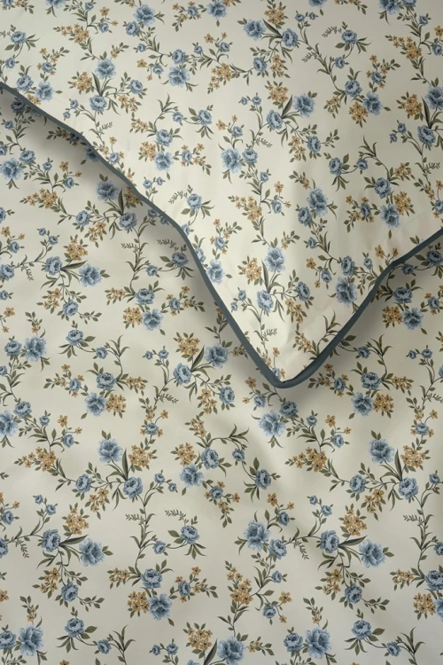 Pościel bawełniana 220x200 Perkal + 2x 70x80 Kwiaty Komplet Premium