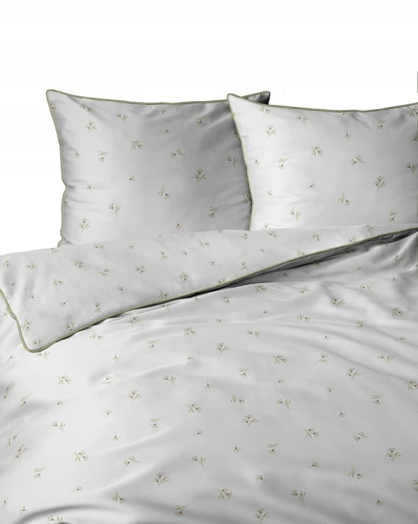 Pościel bawełniana 220x200 Perkal + 2x 70x80 Kwiaty Komplet Premium