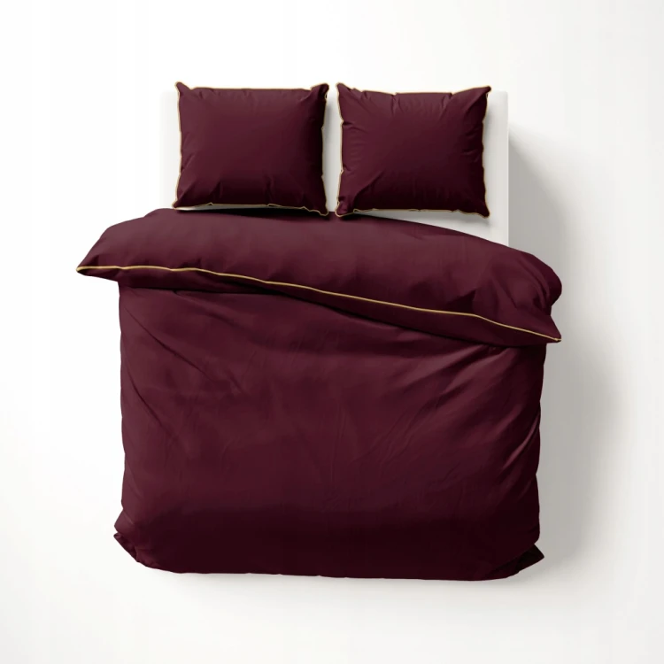 Pościel GŁADKA MAKOSATYNA kołdra 180cmx200cm +2x poduszka 70cmx80cm BURGUND