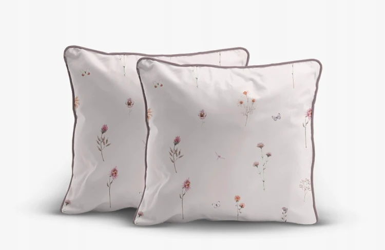 Pościel bawełniana 220x200 Perkal + 2x 70x80 Kwiaty Komplet Premium
