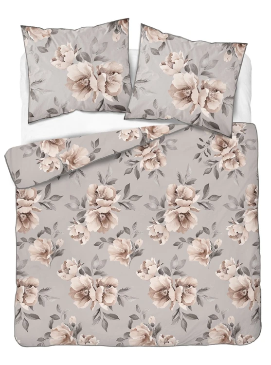 Pościel bawełniana 220x200 Perkal + 2x 70x80 Kwiaty Komplet Premium