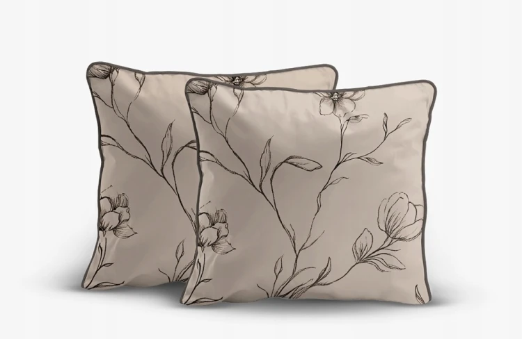 Pościel bawełniana 160x200 Perkal + 2x 70x80 Kwiaty Komplet Premium