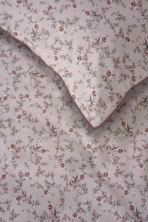 Pościel bawełniana 160x200 Perkal + 2x 70x80 Kwiaty Komplet Premium