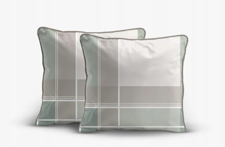 Pościel bawełniana 160x200 Perkal + 2x 70x80 Krata Komplet Premium