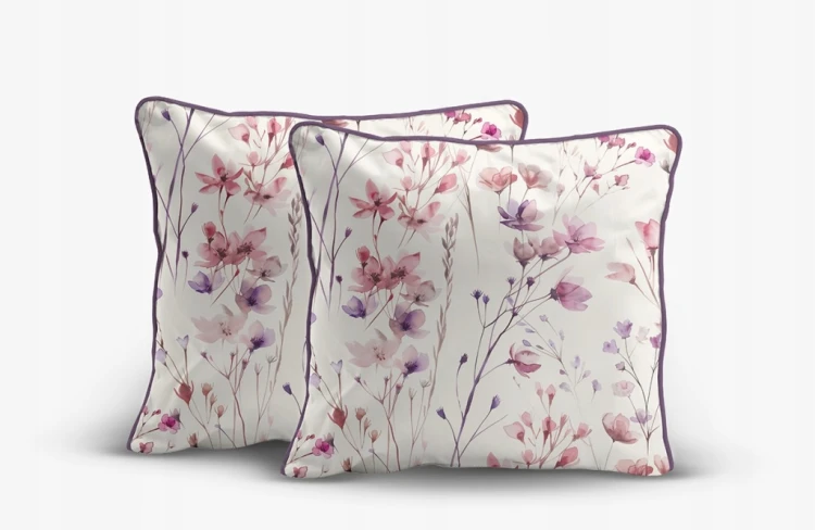 Pościel bawełniana 160x200 Perkal + 2x 70x80 Kwiaty Komplet Premium