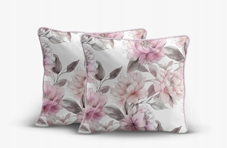 Pościel bawełniana 160x200 Perkal + 2x 70x80 Kwiaty Komplet Premium