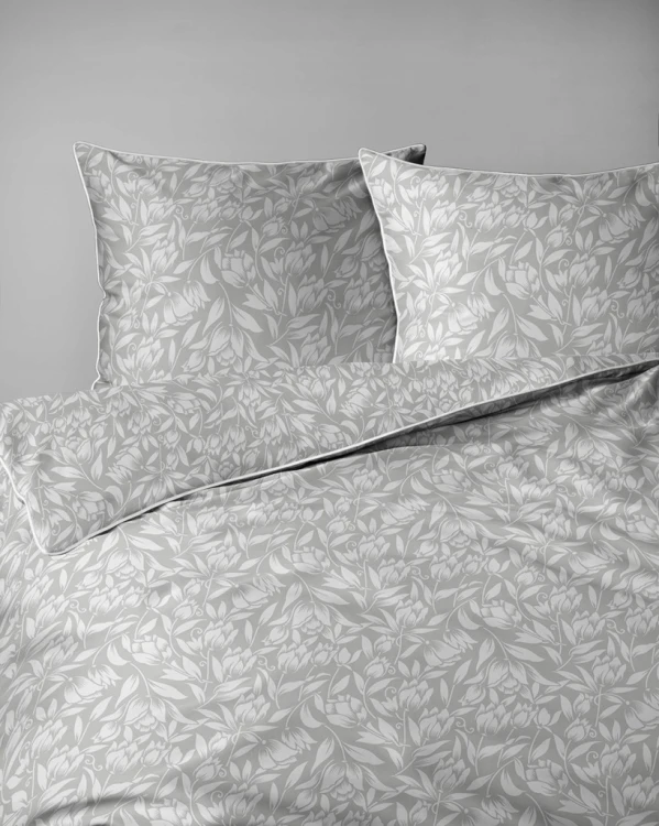 Pościel bawełniana 160x200 Perkal + 2x 70x80 Kwiaty Komplet Premium
