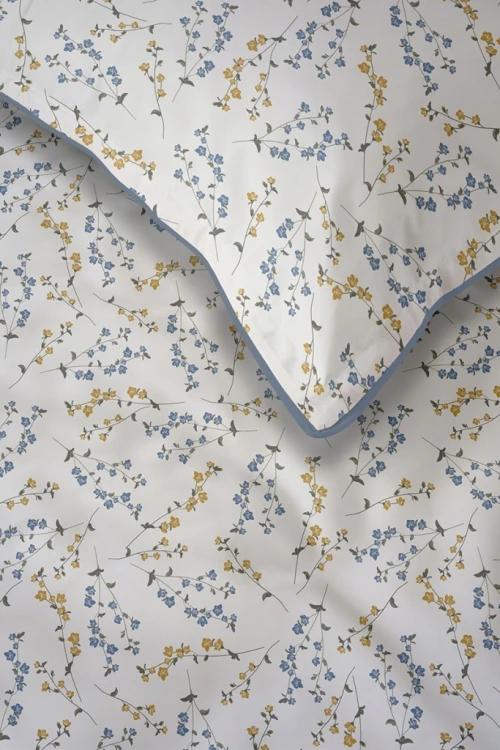 Pościel bawełniana 160x200 Perkal + 2x 70x80 Kwiaty Komplet Premium