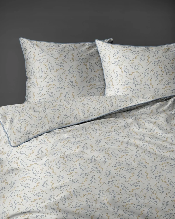 Pościel bawełniana 160x200 Perkal + 2x 70x80 Kwiaty Komplet Premium