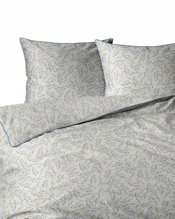 Pościel bawełniana 160x200 Perkal + 2x 70x80 Kwiaty Komplet Premium