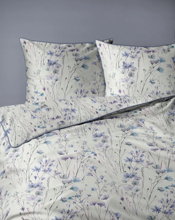 Pościel bawełniana 160x200 Perkal + 2x 70x80 Kwiaty Komplet Premium