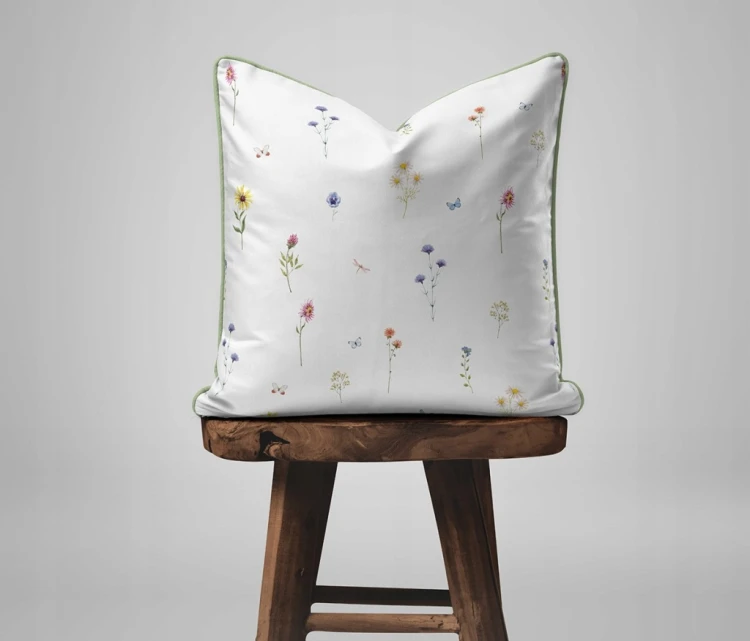 Pościel bawełniana 220x200 Perkal + 2x 70x80 Kwiaty Komplet Premium