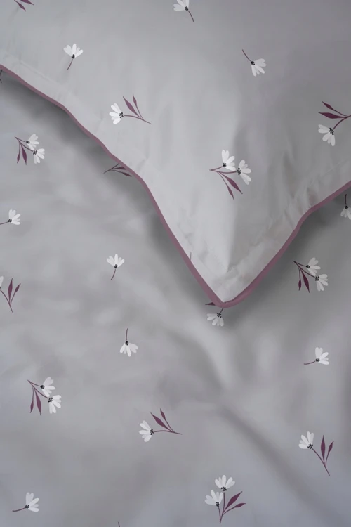 Pościel bawełniana 220x200 Perkal + 2x 70x80 Kwiaty Komplet Premium