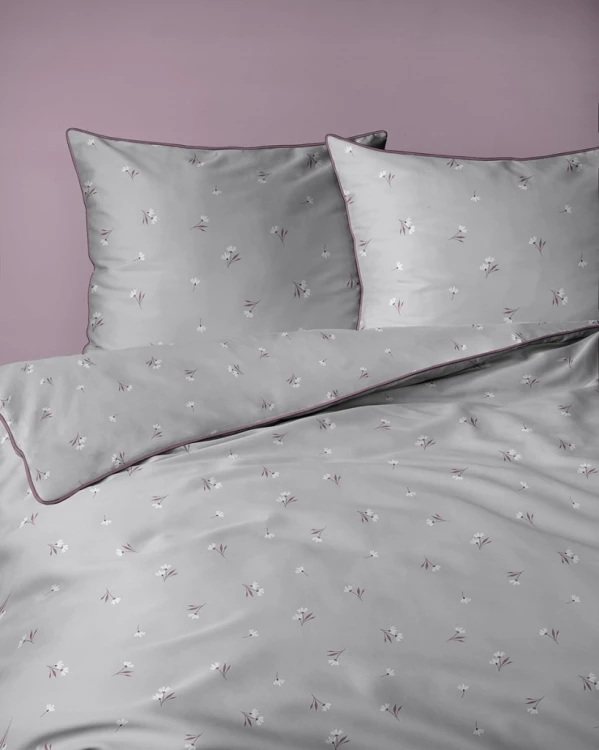 Pościel bawełniana 220x200 Perkal + 2x 70x80 Kwiaty Komplet Premium