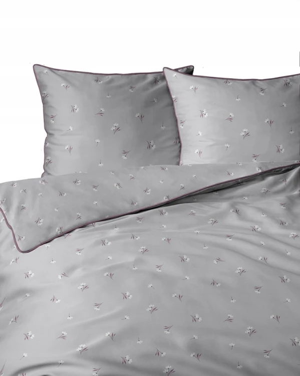 Pościel bawełniana 220x200 Perkal + 2x 70x80 Kwiaty Komplet Premium