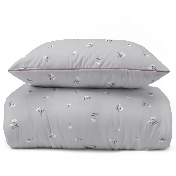 Pościel bawełniana 220x200 Perkal + 2x 70x80 Kwiaty Komplet Premium