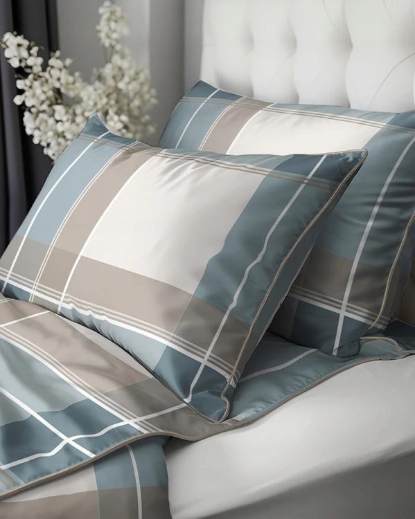 Pościel bawełniana 220x200 Perkal + 2x 70x80 Kwiaty Komplet Premium