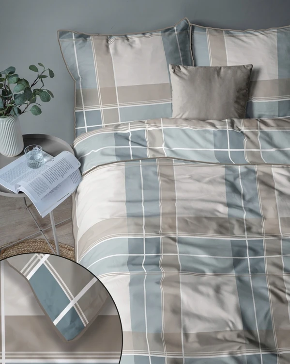 Pościel bawełniana 220x200 Perkal + 2x 70x80 Kwiaty Komplet Premium