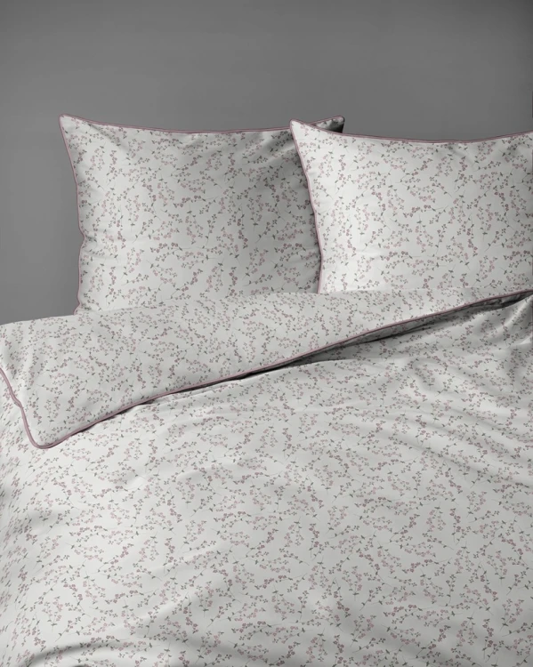 Pościel bawełniana 160x200 Perkal + 2x 70x80 Kwiaty Komplet Premium