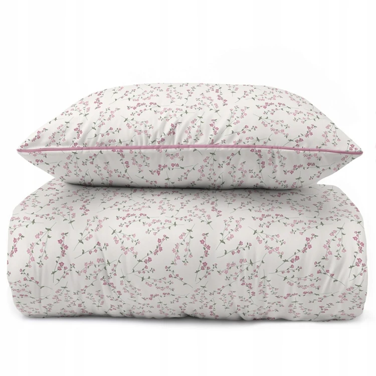 Pościel bawełniana 160x200 Perkal + 2x 70x80 Kwiaty Komplet Premium