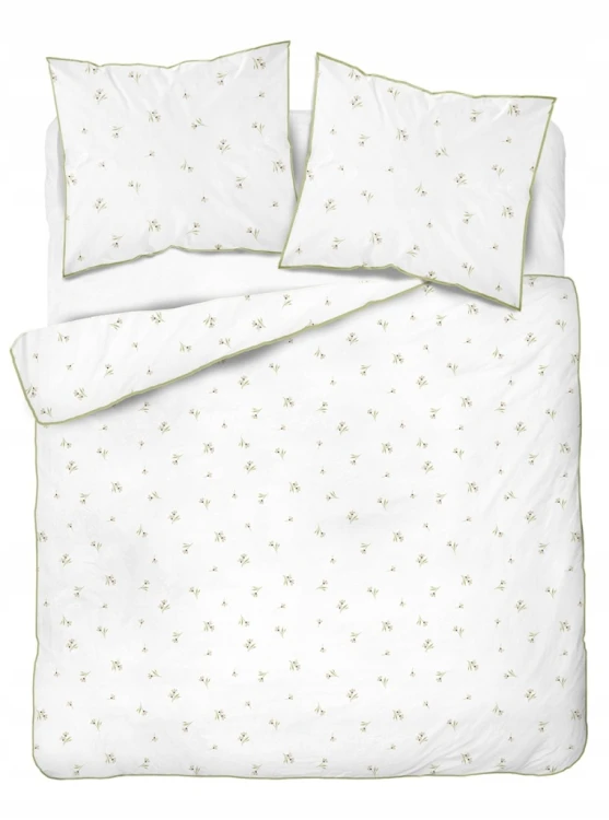 Pościel bawełniana 160x200 Perkal + 2x 70x80 Kwiaty Komplet Premium