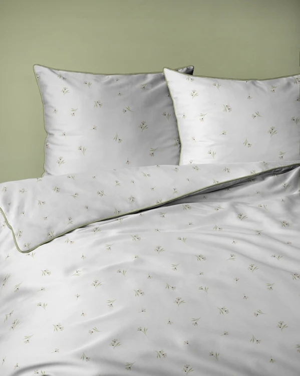 Pościel bawełniana 160x200 Perkal + 2x 70x80 Kwiaty Komplet Premium